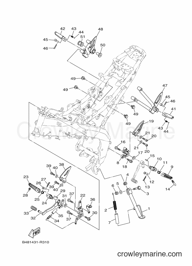 Yamaha Motors TFX150 (B482) [010] - STAND & FOOTREST