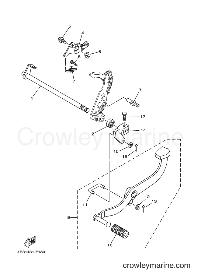 2007 Dirt Bike JT135 - JT135 (4S33) [010] - SHIFT SHAFT