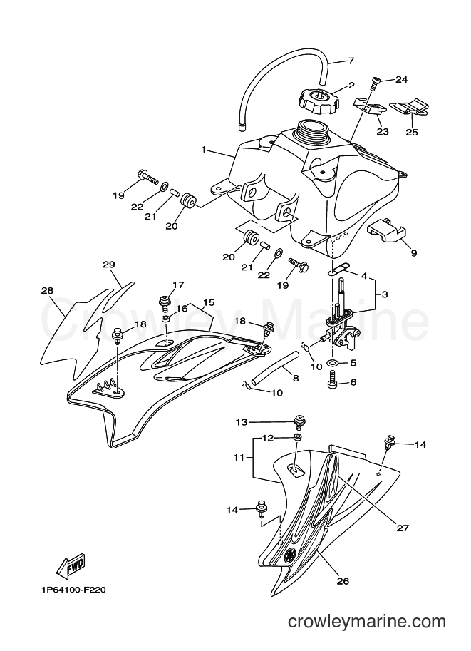Yamaha Motors TT-R50E (1P66) [010] - FUEL TANK