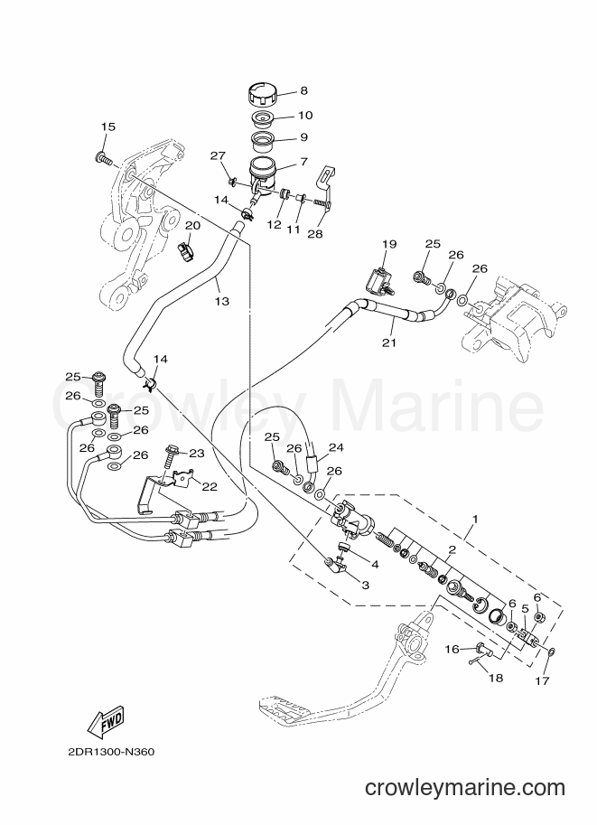 2014 Street Bike MT09A - MT09A (2DRD) [010] - REAR MASTER CYLINDER