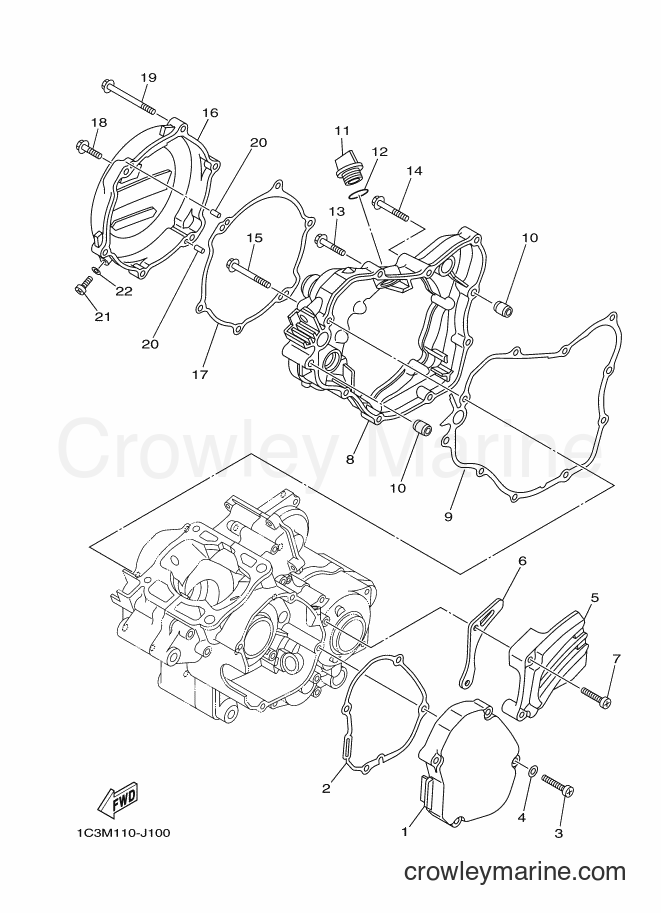 2013 Dirt Bike YZ125 - YZ125 (1SR6) [010] - CRANKCASE COVER 1
