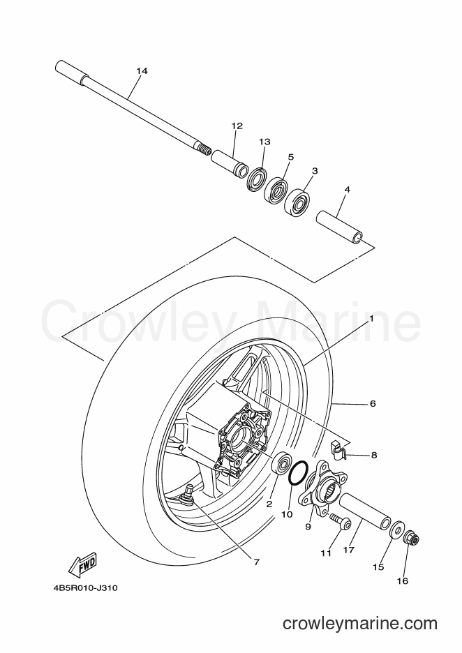 2012 Maxi-Scooter XP500 - XP500 (1UD2) [010] - REAR WHEEL