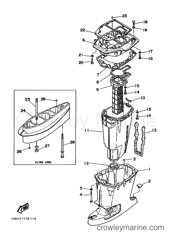 Yamaha Motors 90A (6H10) [010] - UPPER CASING