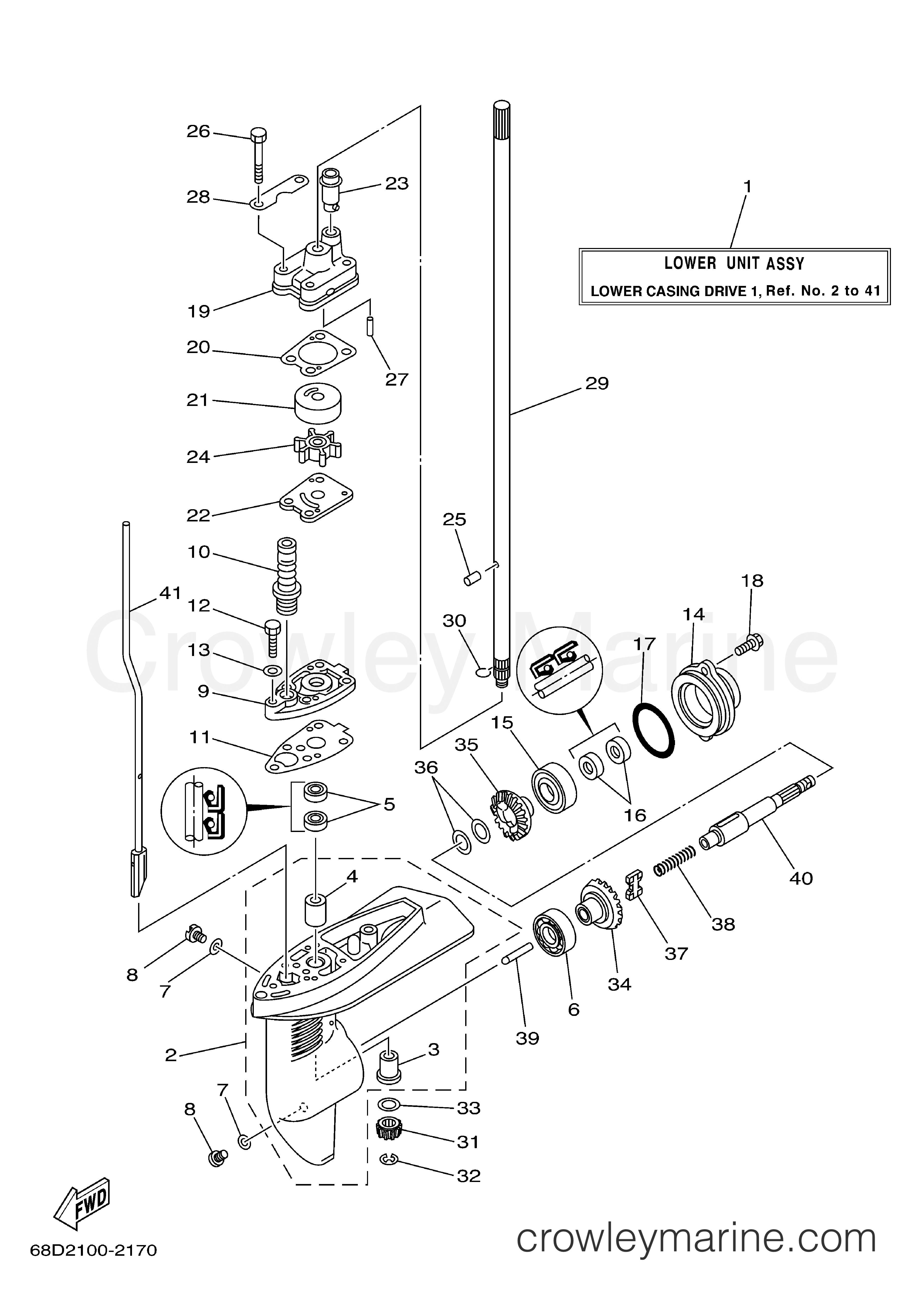 Yamaha Motors F4MLHC - LOWER CASING DRIVE 1