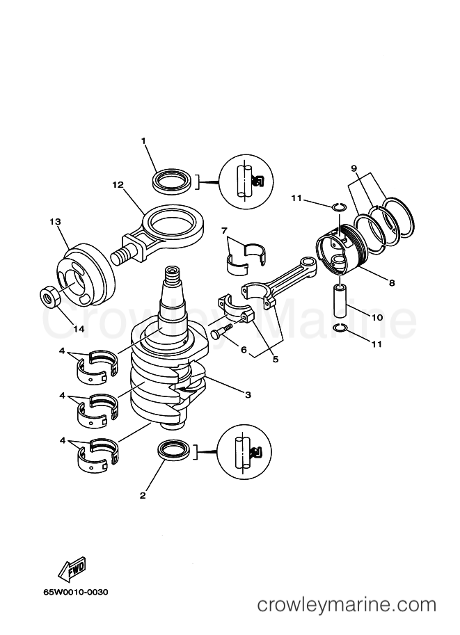 Yamaha Motors F25MHZ (65W0) [190] - CRANKSHAFT & PISTON