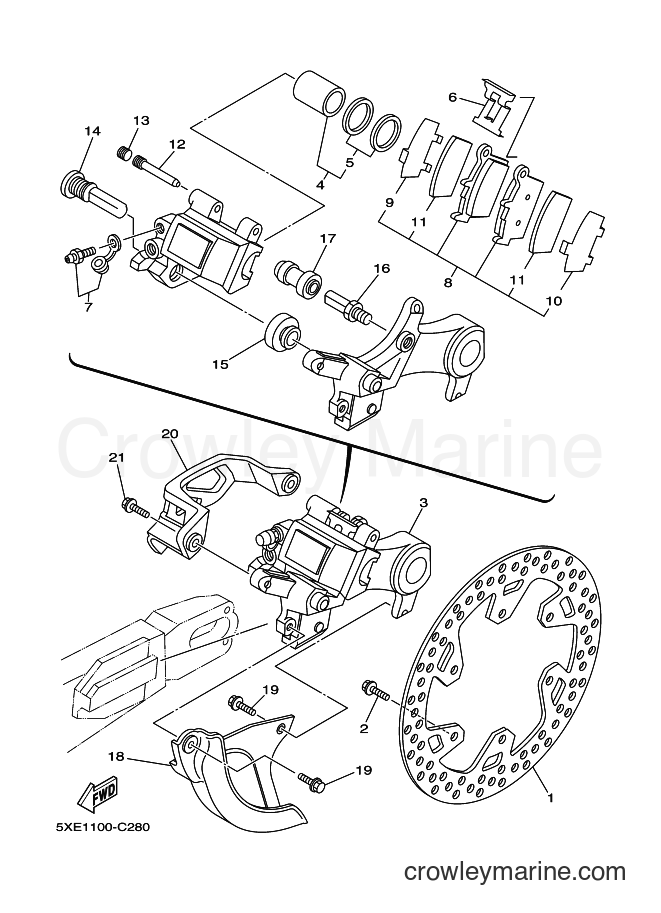 Yamaha Motors YZ125 (5XE3) [010] - REAR BRAKE CALIPER