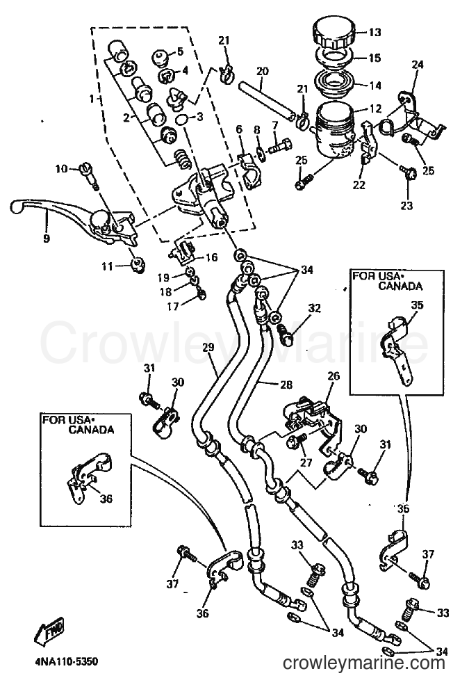1996 Sport Bike YZF600R - YZF600R (4NE2) [010] - FRONT MASTER CYLINDER