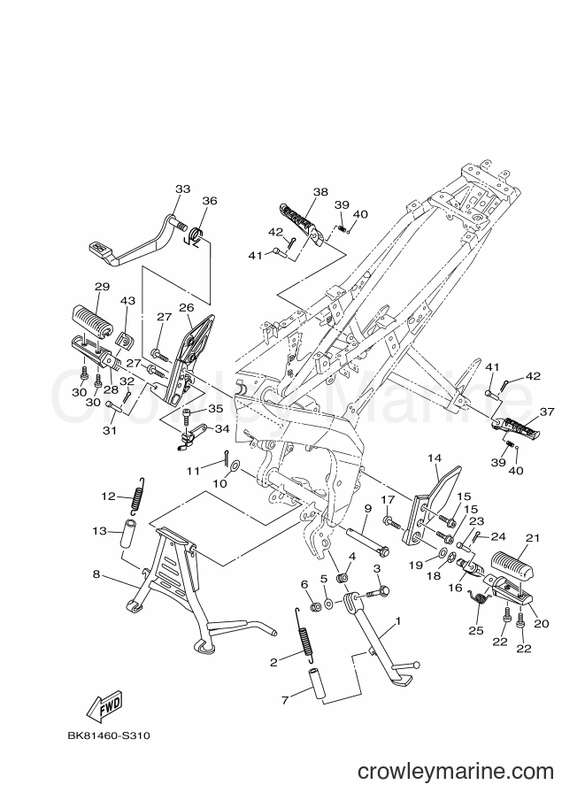 Yamaha Motors VXN150 (BK82) [010] - STAND & FOOTREST