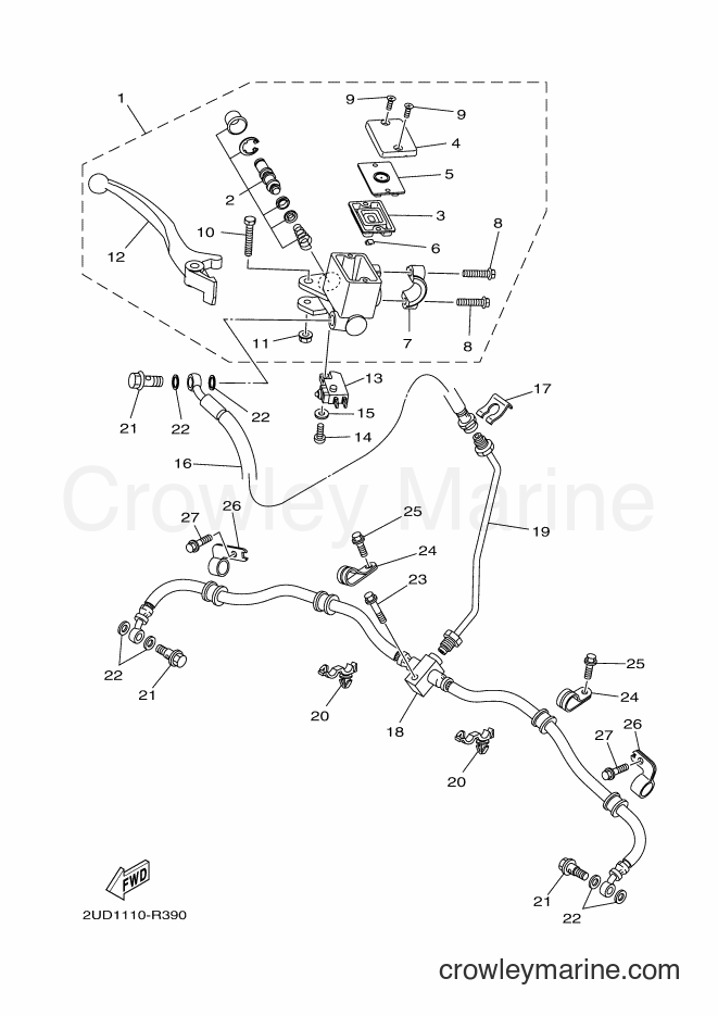 Yamaha Motors YFM700FWAD (2UD2) [010] - FRONT MASTER CYLINDER