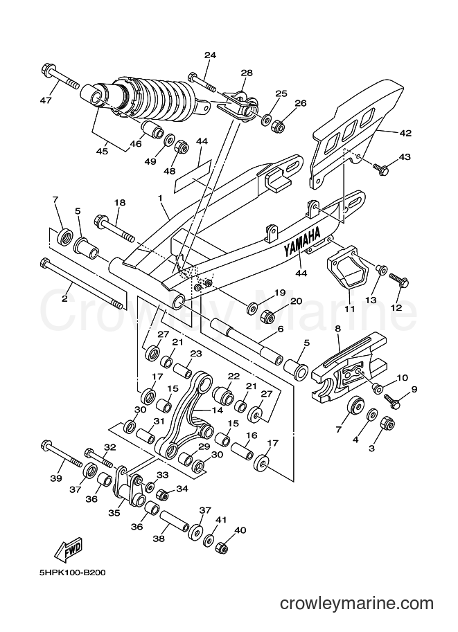 Yamaha Motors TT-R125LW (5HPV) [010] - REAR ARM & SUSPENSION