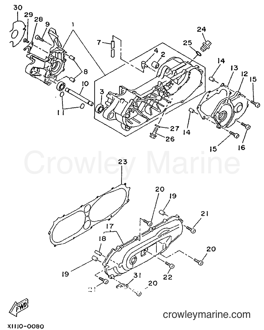 1995 Scooter CW50R - CW50R (4RD1) [999] - CRANKCASE