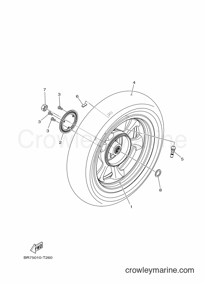 2018 Maxi-Scooter MWS125-A - MWS125-A (BR75) [010] - REAR WHEEL