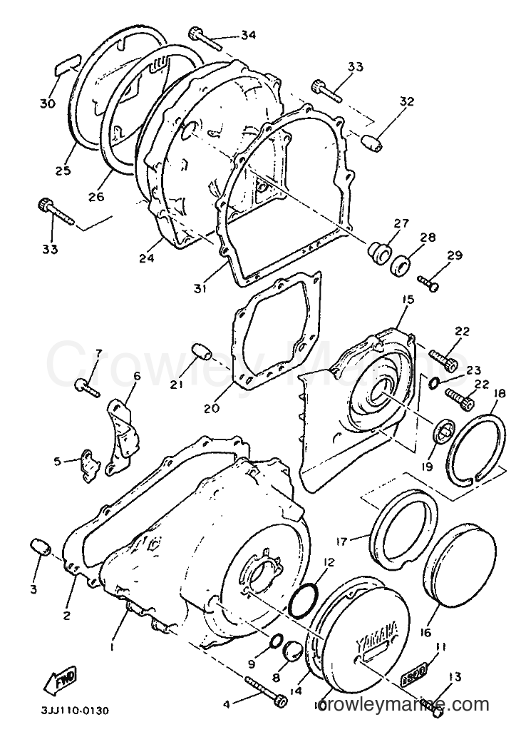 1992 Cruiser XVZ13TD - XVZ13TD (3JJC) [010] - CRANKCASE COVER 1