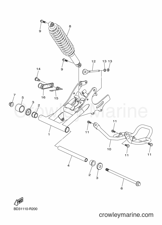 2017 ATV YFM90R - YFM90R (BD36) [010] - REAR ARM