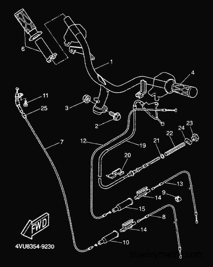 2000 Scooter CW50 - CW50 (5HG4) [010] - STEERING HANDLE & CABLE