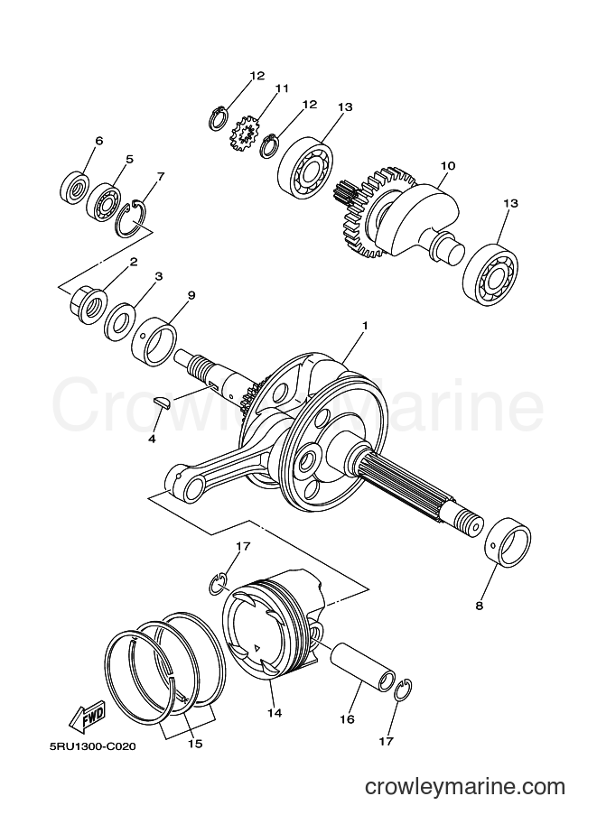 Yamaha Motors YP400A (5RUJ) [050] - CRANKSHAFT & PISTON