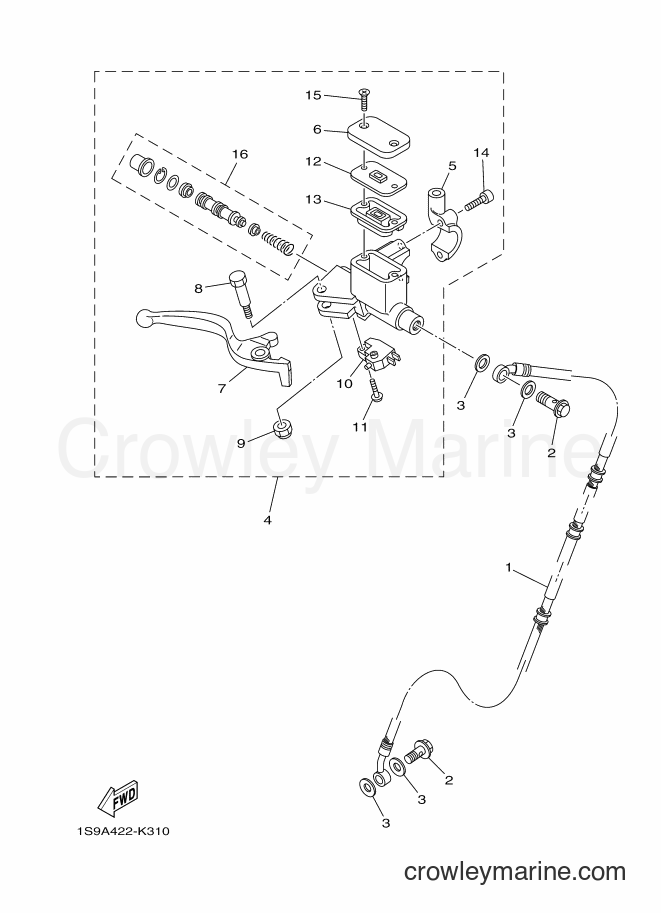 Yamaha Motors T135SEC (1S9B) [010] - FRONT MASTER CYLINDER