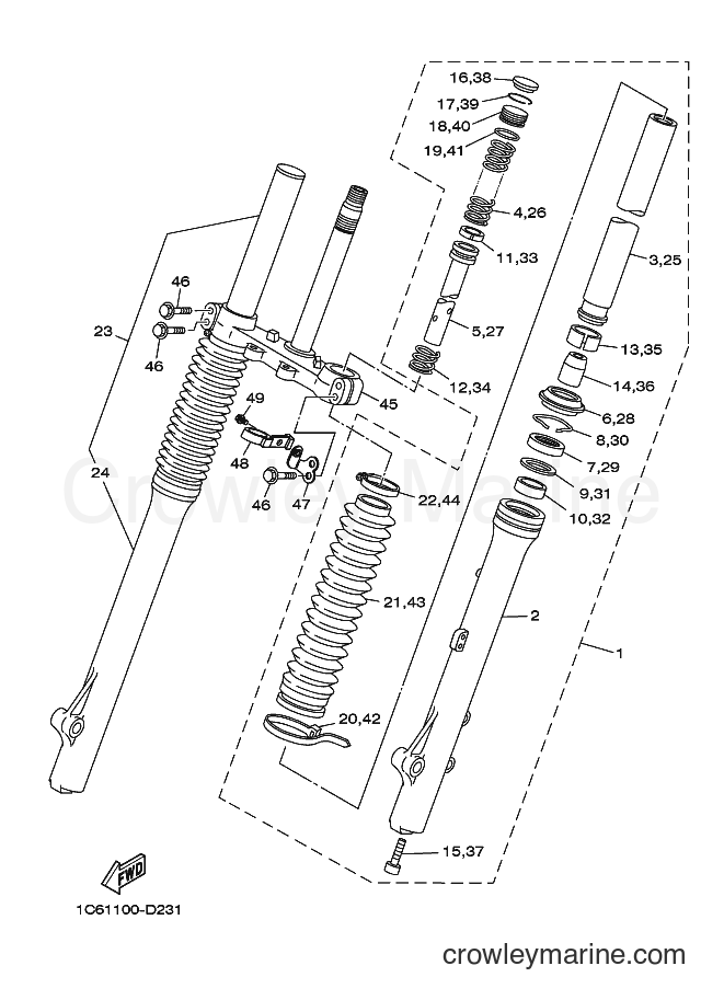 2012 Dirt Bike TT-R230B - TT-R230B (1C6R) [010] - FRONT FORK