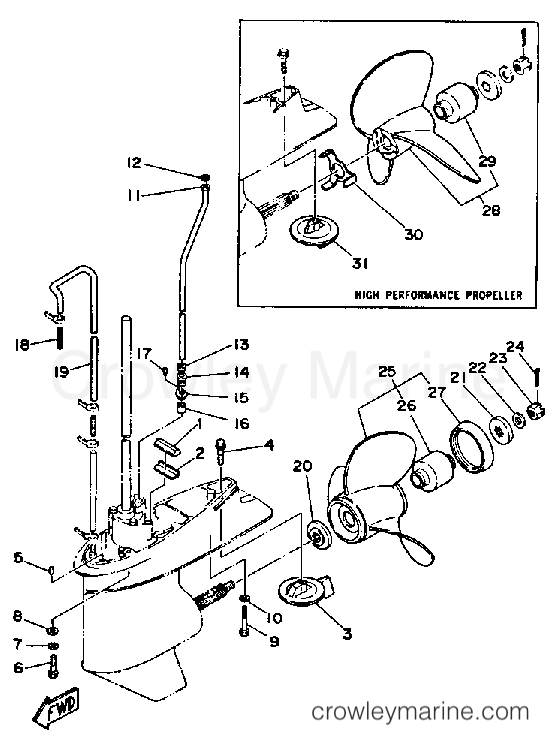 Yamaha Motors 90ETLF-JD - LOWER DRIVE 2
