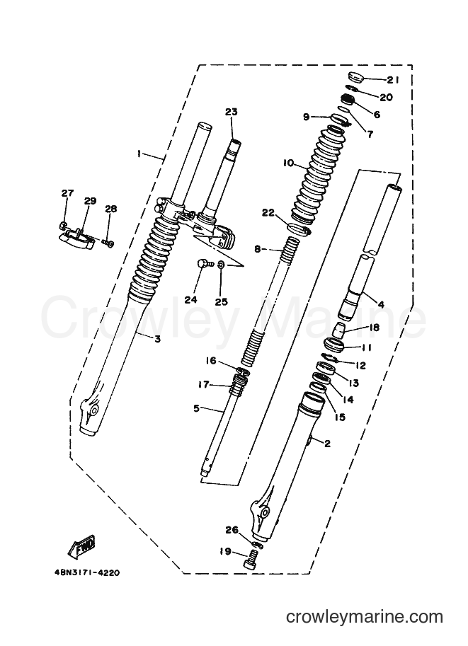 Yamaha Motors RT180E (4BN3) [010] - FRONT FORK