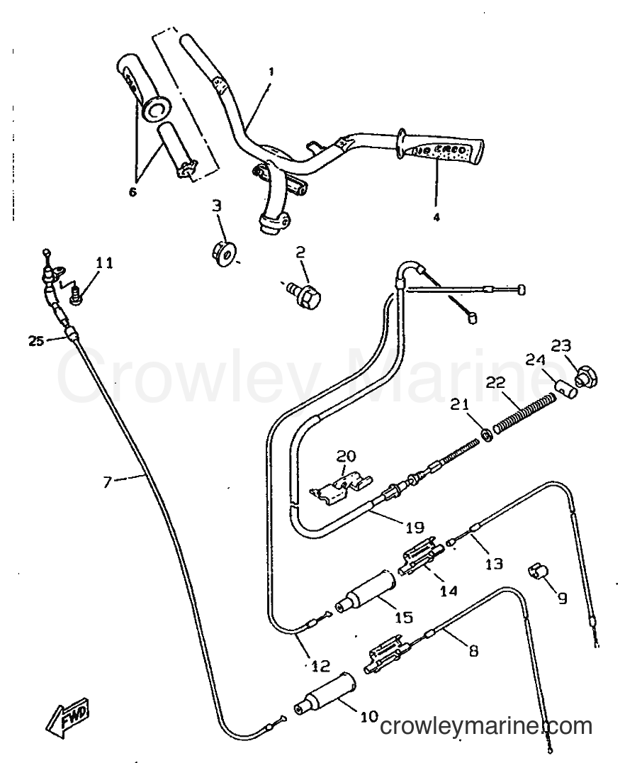 1997 Scooter CW50RSX - CW50RSX (4YF1) [999] - STEERING HANDLE & CABLE