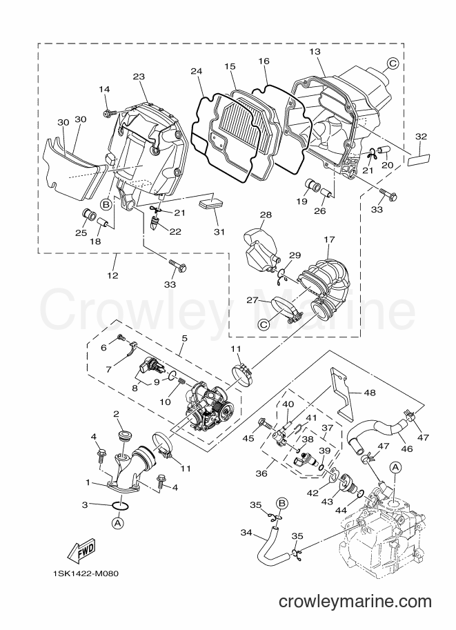 2014 Scooter AL125FC - AL125FC (1SK2) [010] - INTAKE