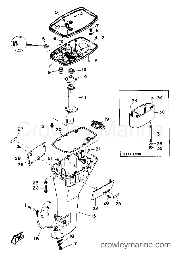 Yamaha Motors T9.9EXHQ - UPPER CASING