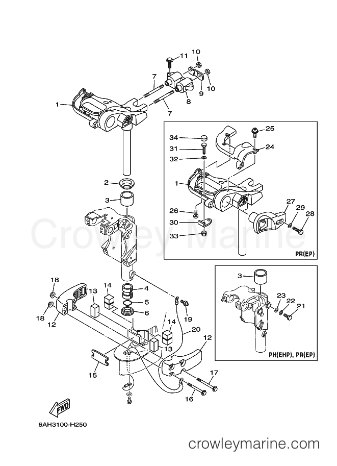 Yamaha Motors F20BMHS (6AH3) [100] - BRACKET 3