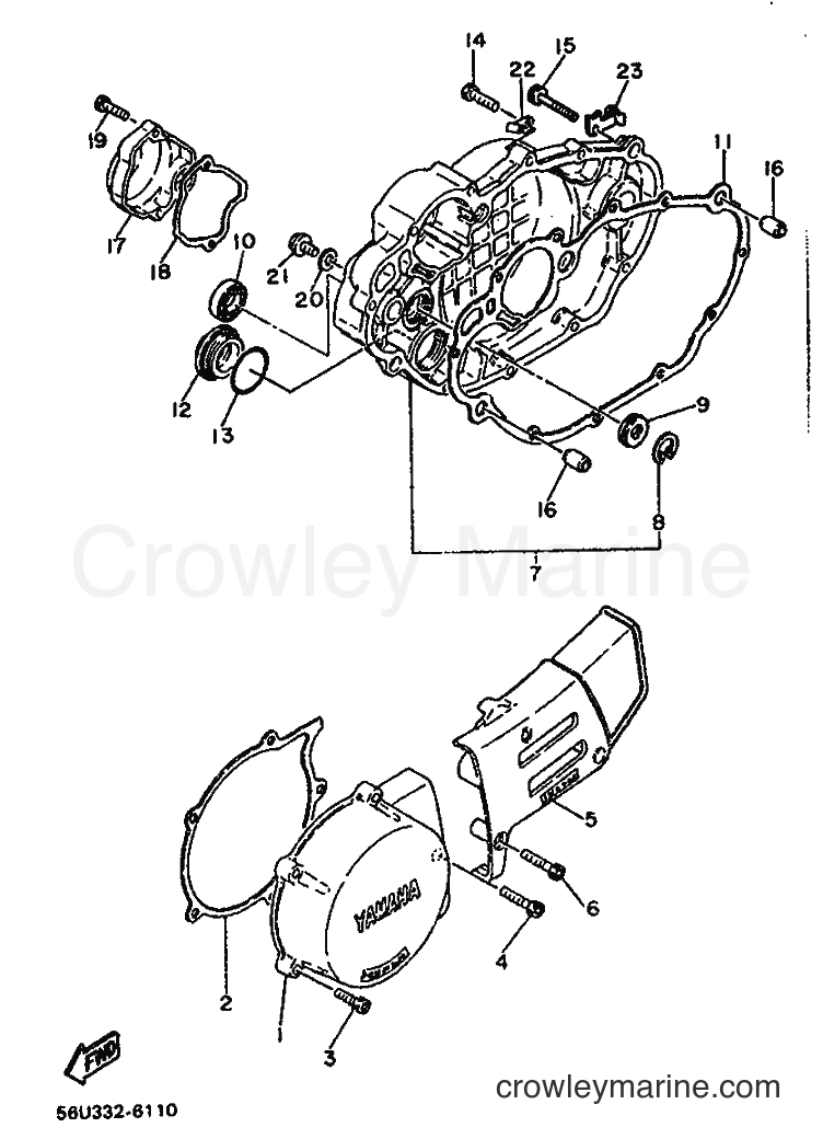 Yamaha Motors XT500 (3ST1) [999] - CRANKCASE COVER 1