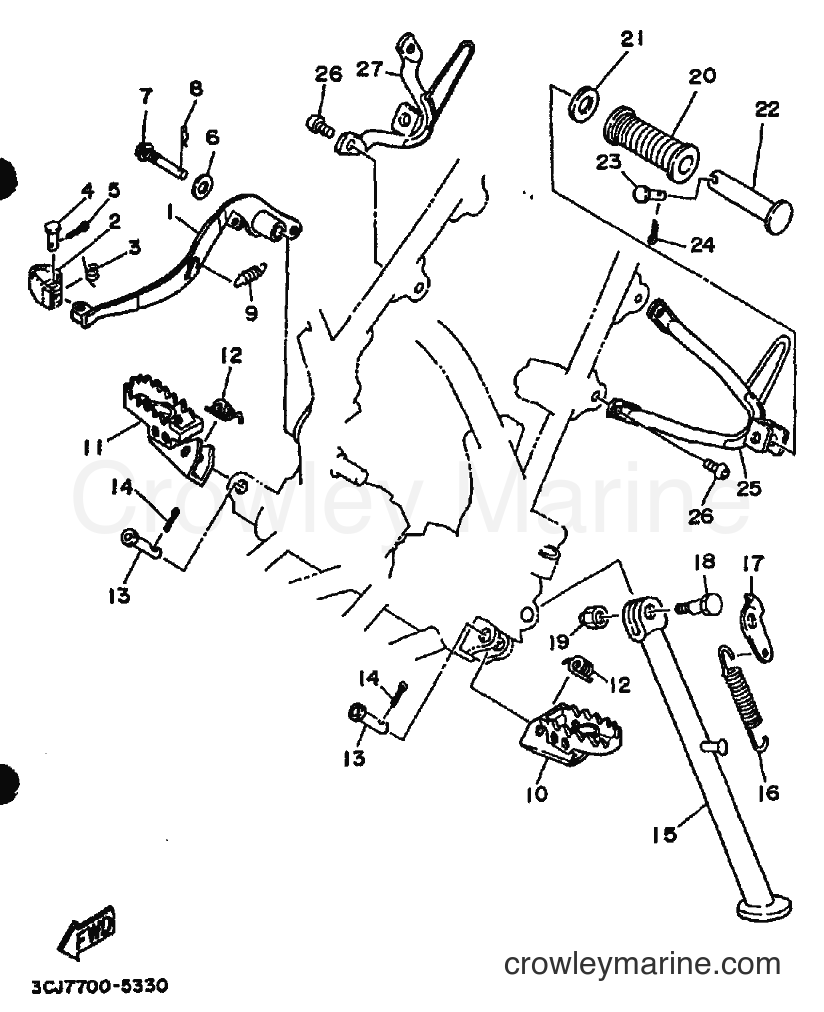 Yamaha Motors DT200R (3CJ8) [010] - STAND & FOOTREST