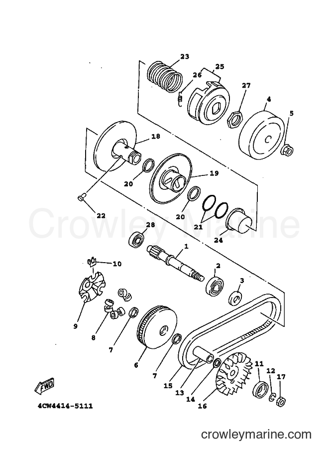 1999 Scooter XC125TR - XC125TR (4THG) [010] - CLUTCH