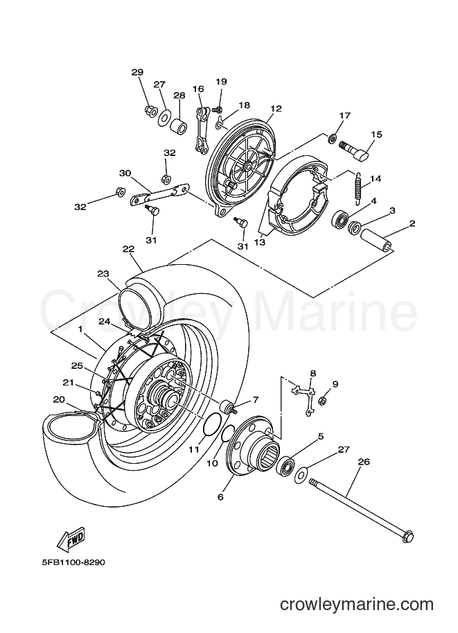 Yamaha Motors XVS650 (5FB3) [010] - REAR WHEEL