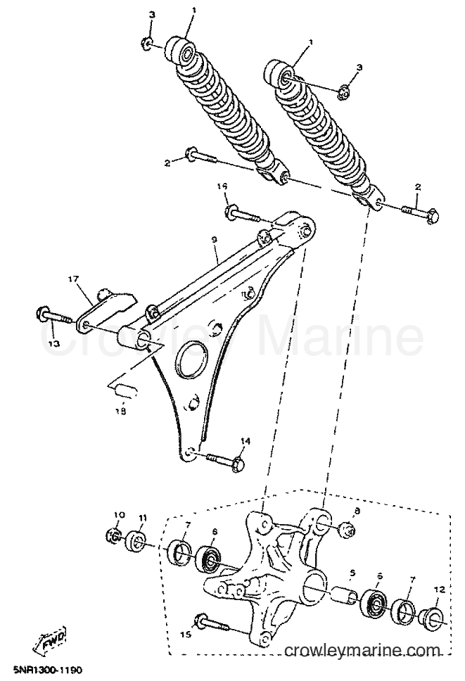2001 Scooter YP150D - YP150D (5NS1) [010] - REAR ARM & SUSPENSION