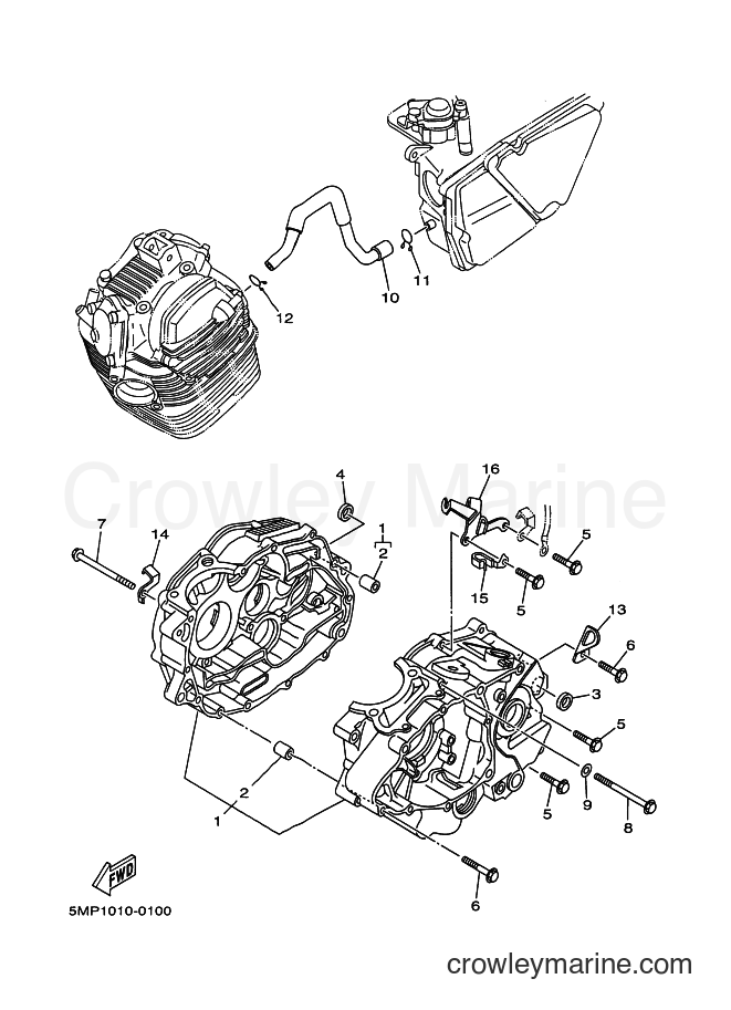 2005 Dirt Bike XT225 - XT225 (5RKB) [010] - CRANKCASE