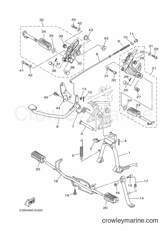 2012 Scooter T115SEC - T115SEC (31B6) [010] - STAND & FOOTREST