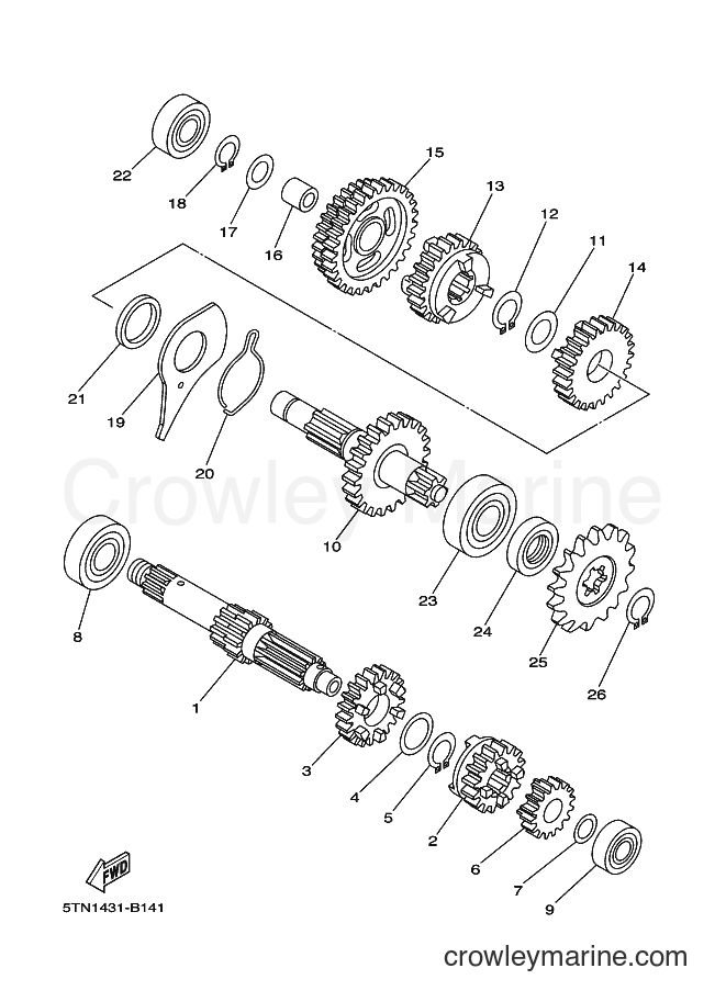 Yamaha Motors T110 (2P14) [010] - TRANSMISSION
