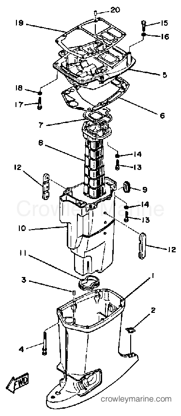 Yamaha Motors 70ETLH - UPPER CASING