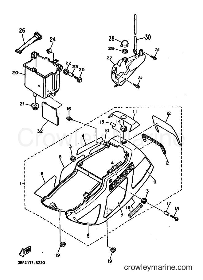 Yamaha Motors FZR400 (3BF2) [010] - SIDE COVER
