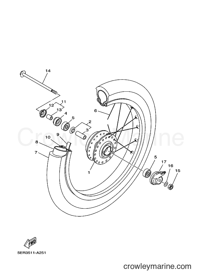 2002 Scooter T105SE - T105SE (5ER3) [010] - FRONT WHEEL
