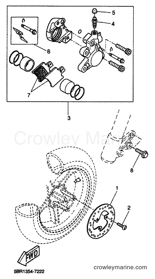 2001 Scooter YQ50 - YQ50 (5KL4) [010] - FRONT BRAKE CALIPER