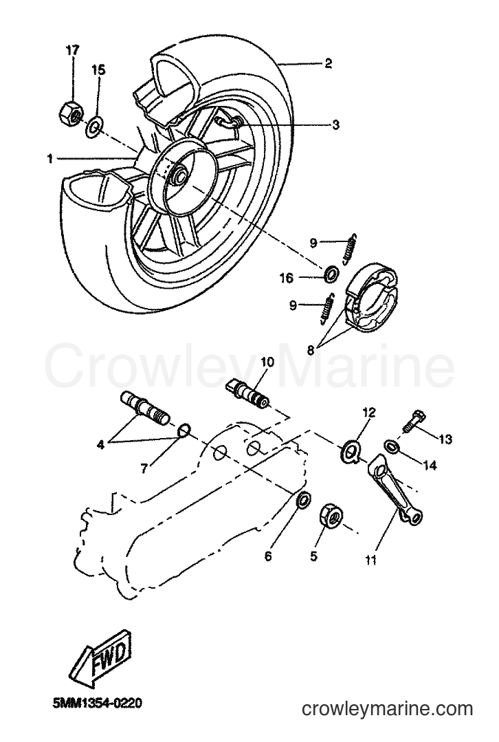 2000 Scooter CW50 - CW50 (5MN1) [040] - REAR WHEEL