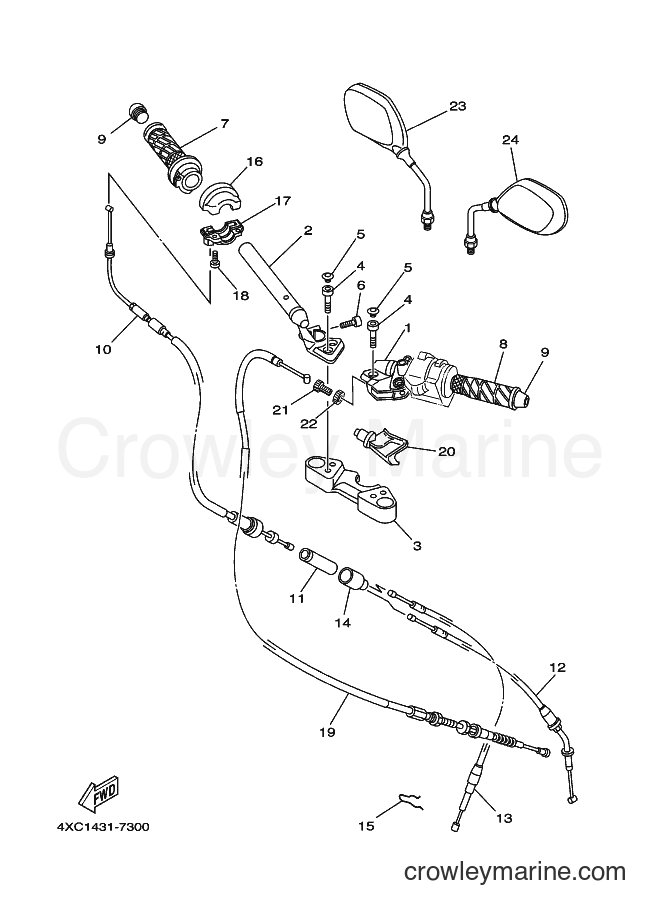 Yamaha Motors STR126A (5BD1) [010] - STEERING HANDLE & CABLE