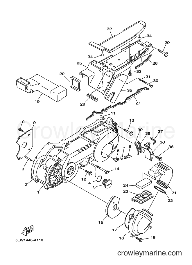 2003 Scooter AT115 - AT115 (5VD1) [010] - CRANKCASE COVER 1