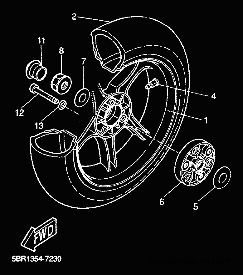 2000 Scooter YQ50 - YQ50 (5KH3) [010] - REAR WHEEL