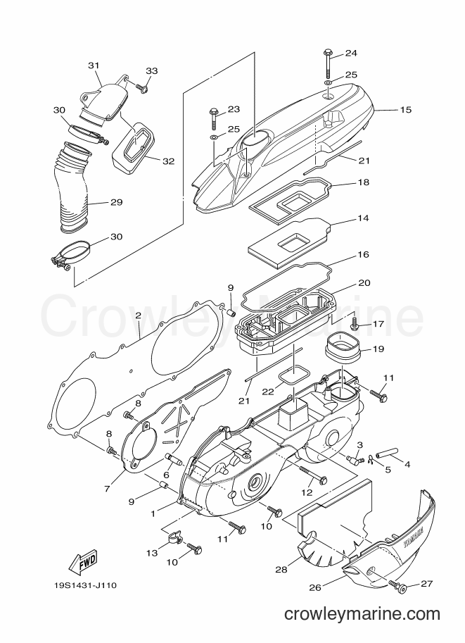 2010 Scooter AF115S - AF115S (20B2) [010] - CRANKCASE COVER 1