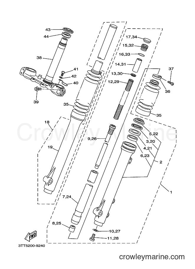 1999 Dirt Bike DT175 - DT175 (3FJB) [010] - FRONT FORK
