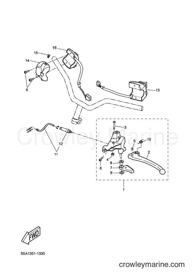 2001 Scooter CW50L - CW50L (5SA2) [020] - HANDLE SWITCH & LEVER