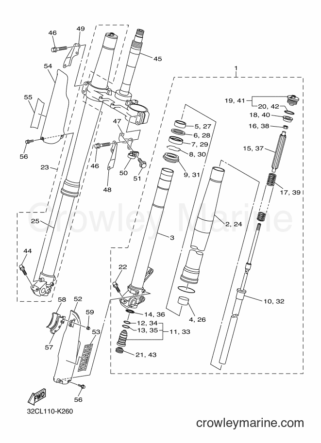 2011 Dirt Bike WR250X - WR250X (32CR) [010] - FRONT FORK