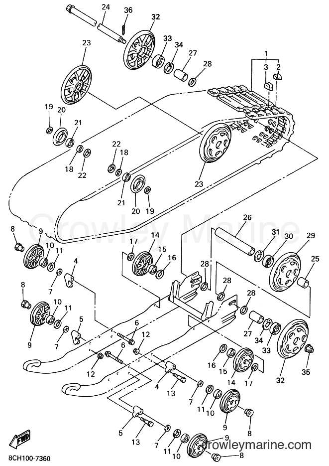 1997 Snowmobile VX600LT - VX600LT (8CS1) [020] - TRACK SUSPENSION 1