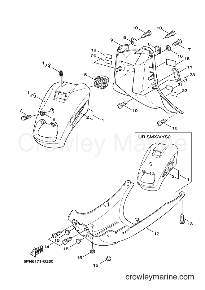 2008 Scooter YW50 - YW50 (5PN6) [010] - LEG SHIELD